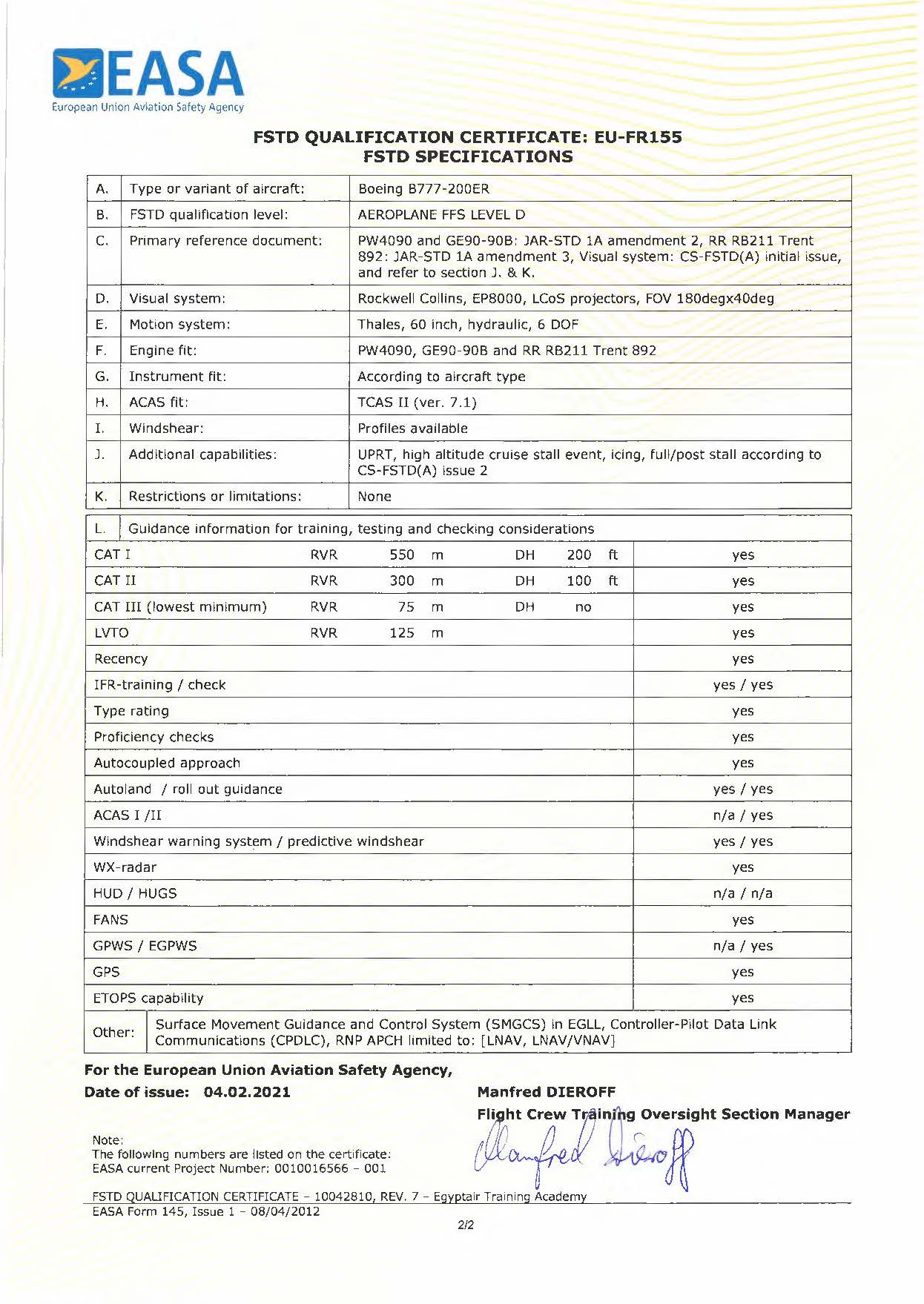 B777 FSTD EASA Certificate P2